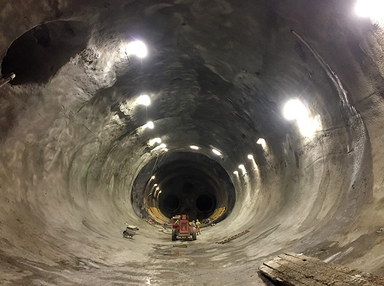 SFMTA central subway chinatown station sem tunnel excavation near completion