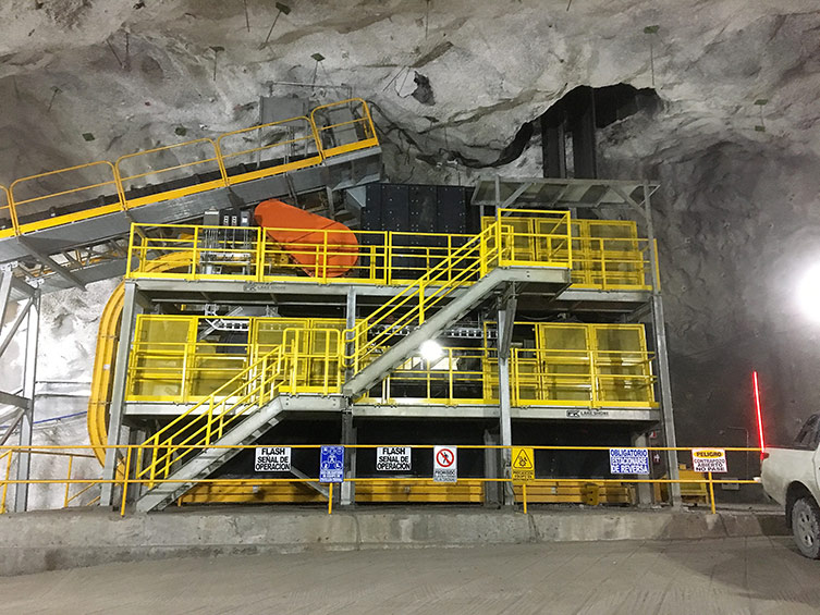 fresnillo mine underground installation of the vertical conveyor