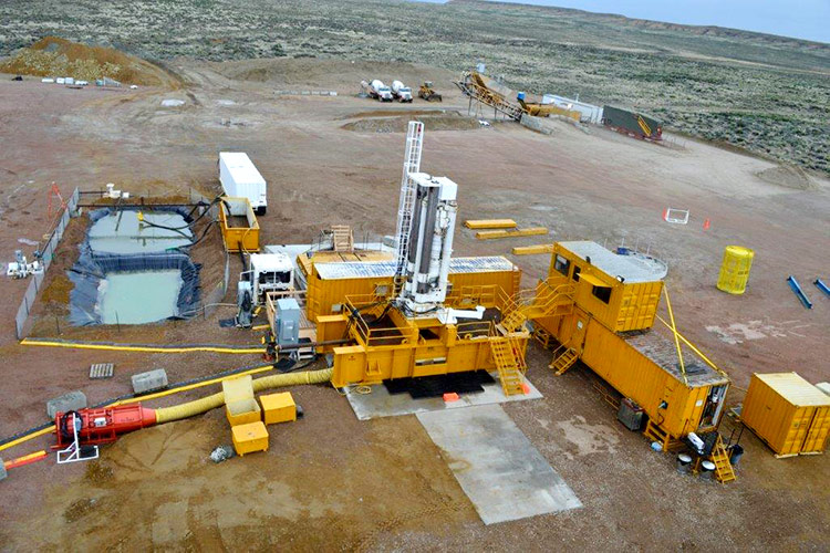 81R Raise bore machine setup at solvay chemicals mine
