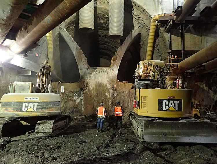 sem tunneling work at sfmta's chinatown station