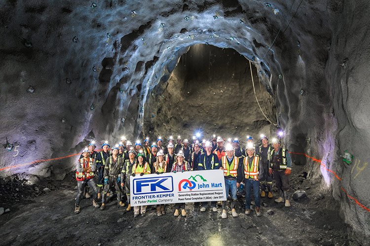 Frontier-Kemper crew underground at completed power tunnel