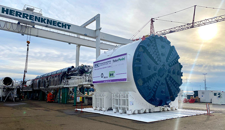 full assembly of one of frontier-kemper's purple line 3 herrenknecht tbms during factory acceptance testing in Germany