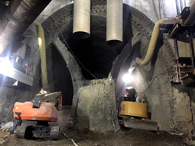 NATM SEM tunnel excavation for the chinatown station project