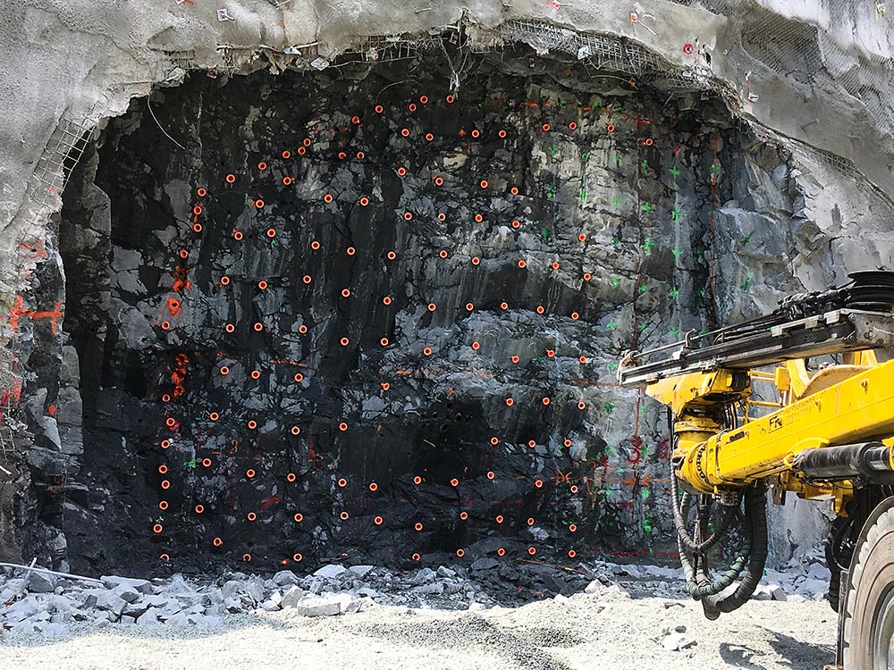 drill and blast tunnel excavation for limestone quarry