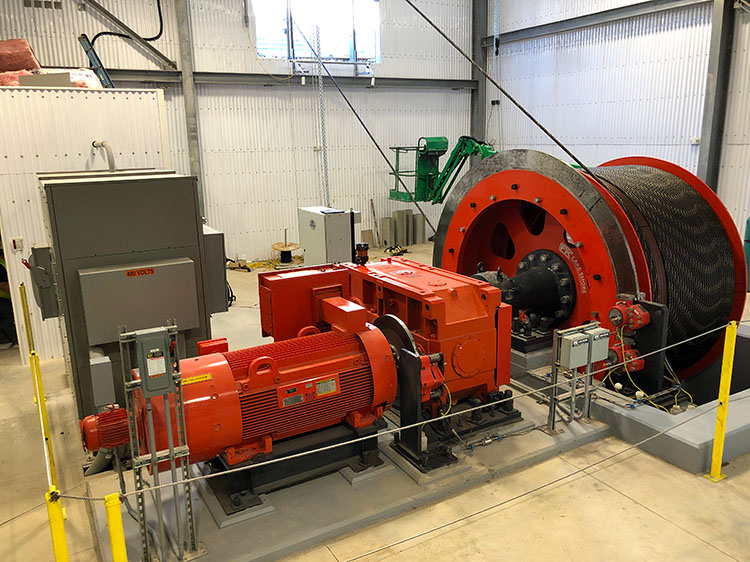 FKC-Lake Shore over under production hoist sytem at a salt mine