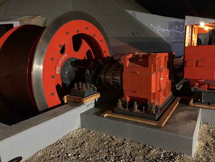 FKC-Lake Shore small production hoist installation at a salt mine