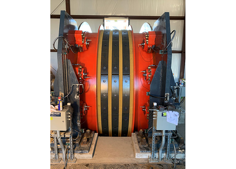 friction koepe mine hoist drum installed at the warrior met 4 north project 4-17 shaft