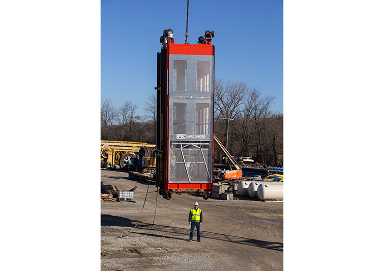 copper mine man and material service cage