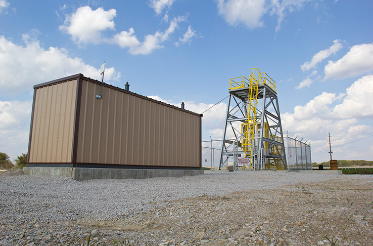 black panther coal mine emergency escape hoist, cage, and headframe