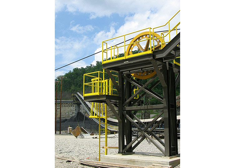 mingo logan coal mine slope wire rope deflection sheave wheel