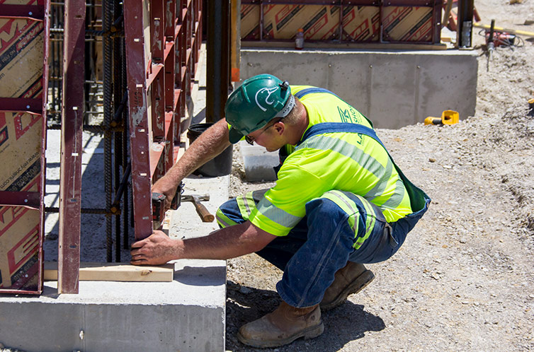 mine hoist concrete foundation installation