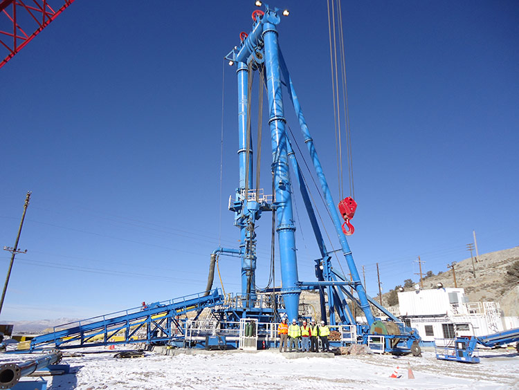 fkci blind drill setup at barrick cortez mine