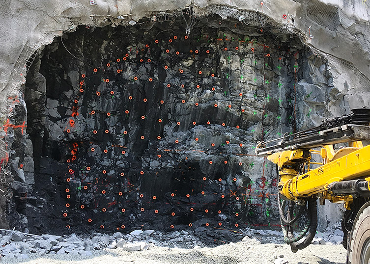 drill jumbo drill holes to load explosives